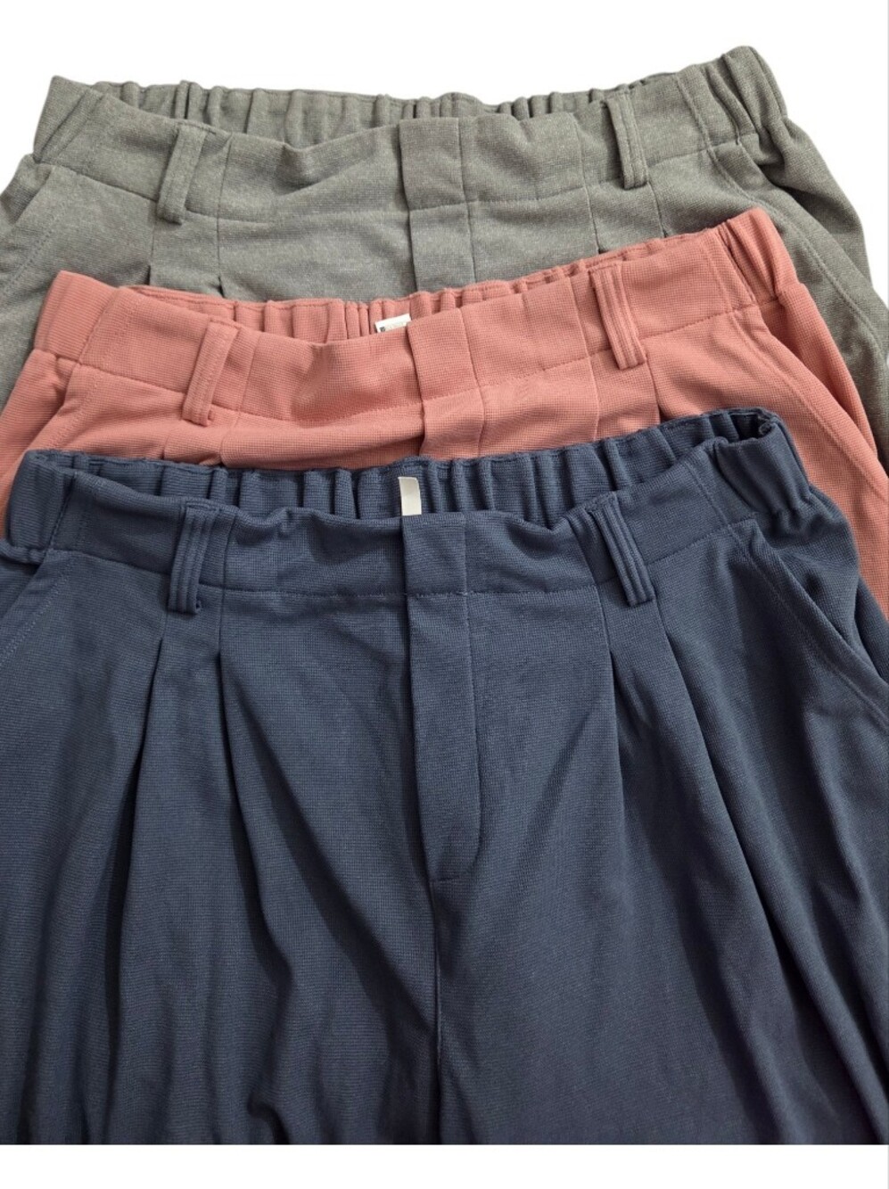 3 Pairs Halara Flex High Waist Wide Leg Waffle Work Pants XL Tall Grey Pink Blue